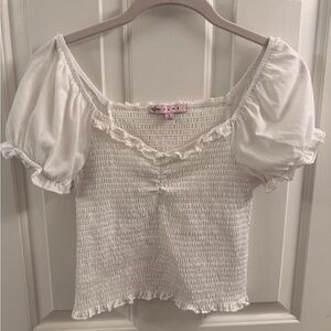 Crave Fame White Puff Sleeve Top